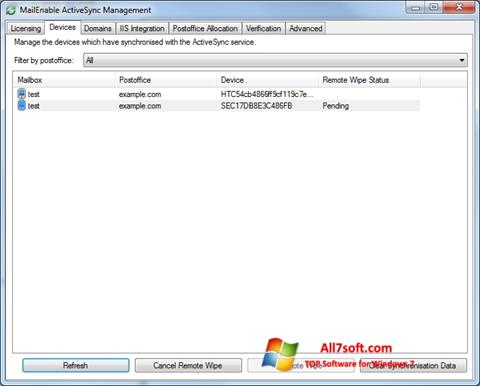 Screenshot Microsoft ActiveSync Windows 7