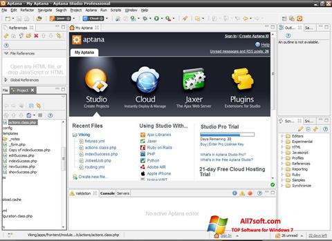 Screenshot Aptana Studio Windows 7