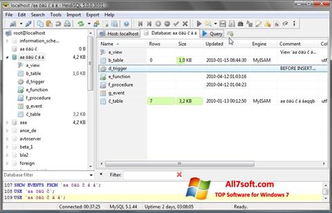 Screenshot HeidiSQL Windows 7