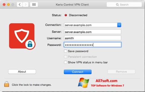 Screenshot Kerio VPN Client Windows 7