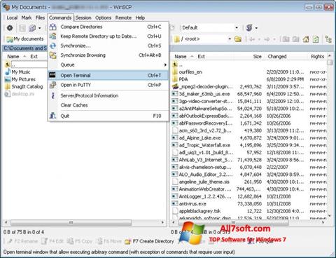 Screenshot WinSCP Windows 7